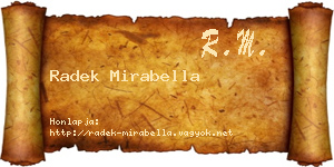 Radek Mirabella névjegykártya